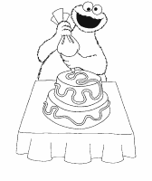 A coloring page of sesame street
